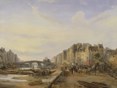 Pont Marie en de Quai Saint-Paul door Charles Louis Mozin